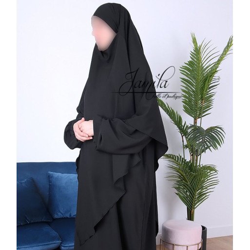  Khimar - Noir - Microfibre Léger - Jamila