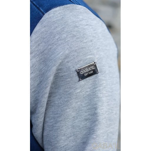 Sweat Jean Strecht Bi-Matière Jogging - Bleu Brut - Qaba'il : K2