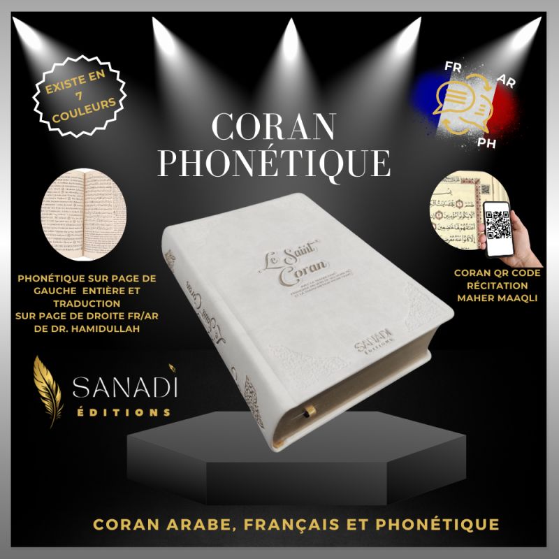 Le Saint Coran de Luxe Langue : Français et Arabe Hafs - QR Code Inclus -  Gris - 3 Formats - Editions Sanadi