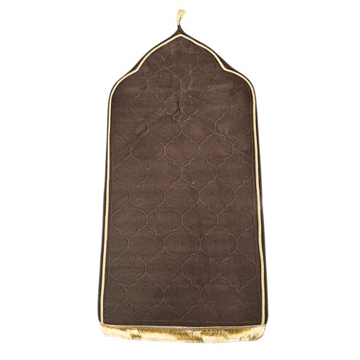 Tapis de Prière de Luxe Molletonné en Velours - Motif Arabesque - Adulte - 59 x 113 cm