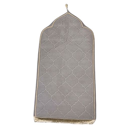 Tapis de Prière de Luxe Molletonné en Velours - Motif Arabesque - Adulte - 59 x 113 cm