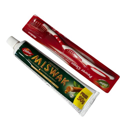 Brosse à dents et Dentifrice Herbal Miswak - 120gr + 50gr Gratuit - Laboratoire Dabur