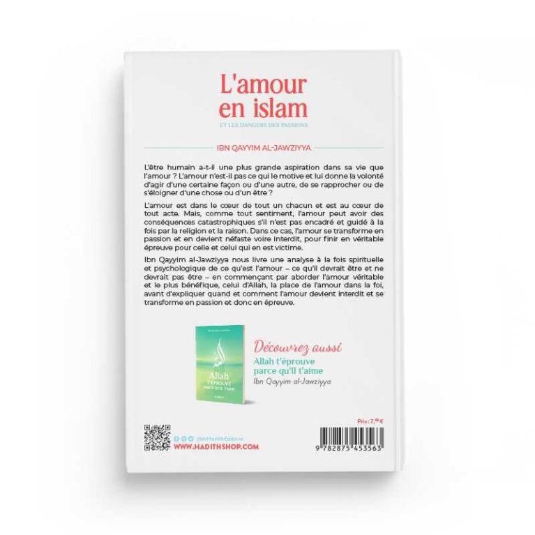 L'amour en islam et les dangers des passions - IBN QAYYIM AL-JAWZIYYA - Editions Al-Hadîth