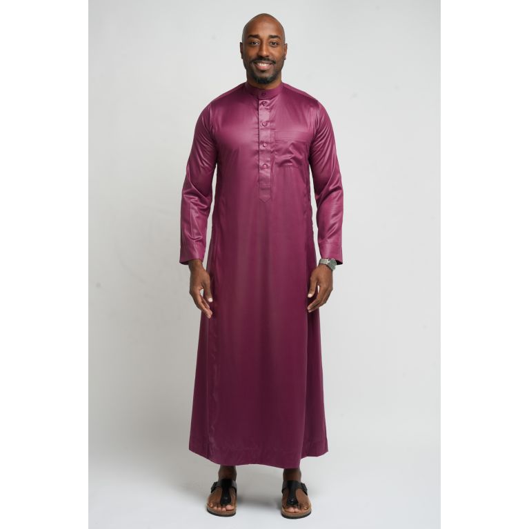 Qamis Homme Bordeaux : Tissu Coréen Haut de Gamme - Soundouss