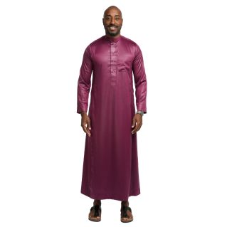 Qamis Homme Bordeaux : Tissu Coréen Haut de Gamme - Soundouss