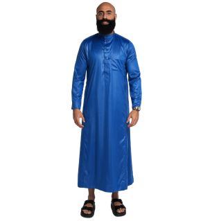 Qamis Homme Bleu Roi : Tissu Glacé Coréen Haut de Gamme - Soundouss