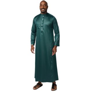 Qamis Homme Vert : Tissu Glacé Coréen Haut de Gamme - Soundouss