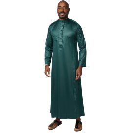 Qamis Homme Vert : Tissu Glacé Coréen Haut de Gamme - Soundouss