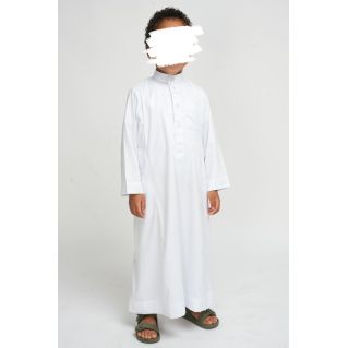 Qamis Enfant Blanc : Disponible de Bébé à Adolescent (0 à 13 Ans) - Soundouss