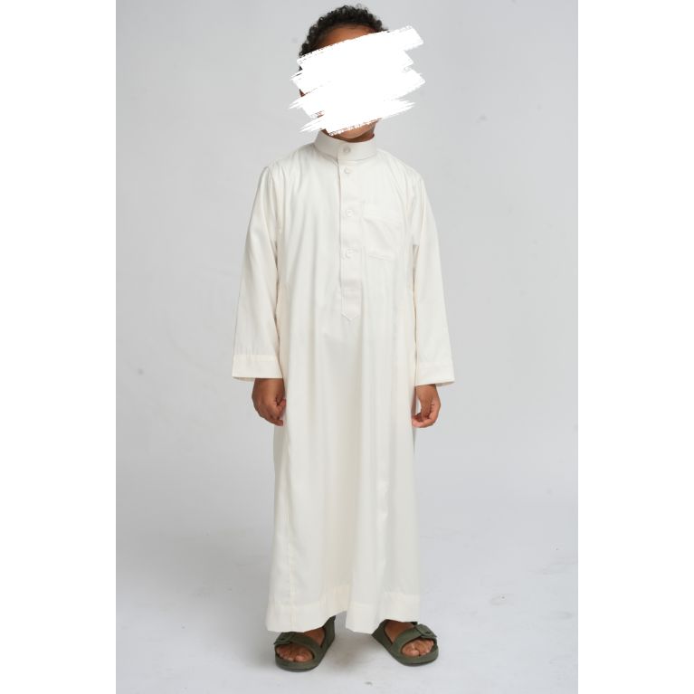 Qamis Enfant Écru : Disponible de Bébé à Adolescent (0 à 13 Ans) - Soundouss