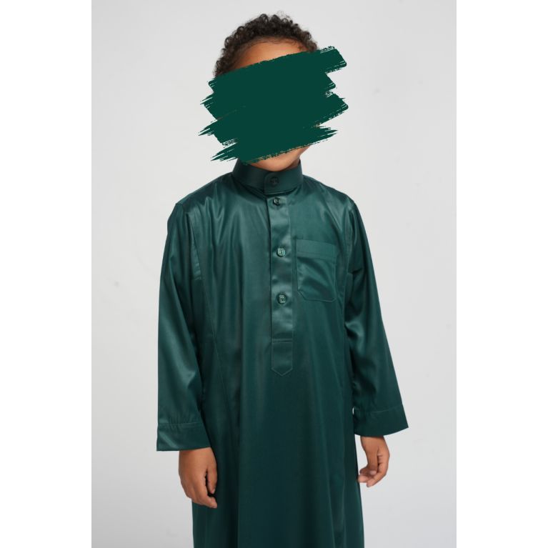 Qamis Enfant Vert : Disponible de Bébé à Adolescent (0 à 13 Ans) - Soundouss