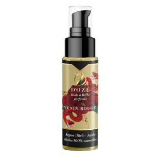 Huile à barbe 100% naturelles : argan, ricin et jojoba - Venin Rouge- 50ml - D'OZE