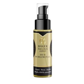 Huile à barbe 100% naturelles : argan, ricin et jojoba - Oud Subliminal- 50ml - D'OZE