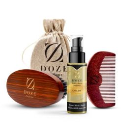 Coffret pour barbe - Kit soin barbe avec huile parfumée Goldy- D’OZE