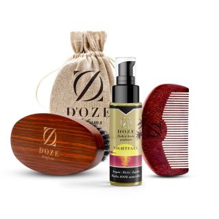 Coffret pour barbe - Kit soin barbe avec huile parfumée Nightfall - D’OZE