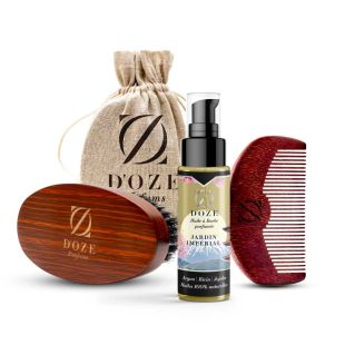 Coffret pour barbe - Kit soin barbe avec huile parfumée Jardin impérial - D’OZE