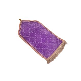 Tapis de Prière Enfant Molletonné Violet - Motif Arabesque - 48 x 85 cm - Soundouss