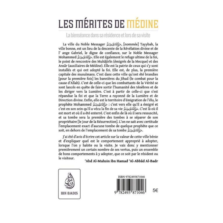 Les Mérites de Médine - Abd Al-Muhsin Al-badr - Edition Ibn Badis